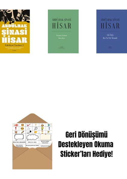 Edebiyat Yazıları 2 + Geçmiş Zaman Fıkraları (Ciltli) + Aşk Imiş Her Ne Vâr Âlemde (Ciltli) + Okuma Sticker'ları