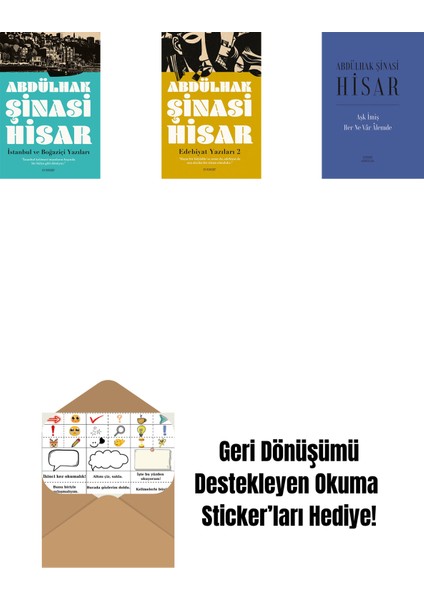 Istanbul ve Boğaziçi Yazıları + Edebiyat Yazıları 2 + Aşk Imiş Her Ne Vâr Âlemde (Ciltli) + Okuma Sticker'ları