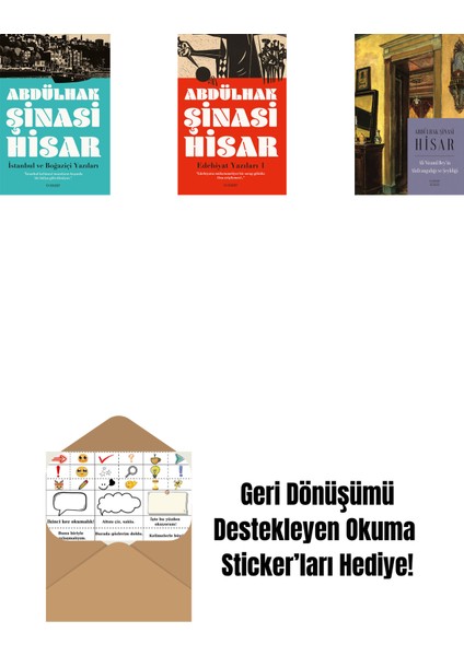 Istanbul ve Boğaziçi Yazıları + Edebiyat Yazıları - 1 + Ali Nizami Bey’in Alafrangalığı ve Şeyhliği (Kitap Boy) + Okuma Sticker'ları