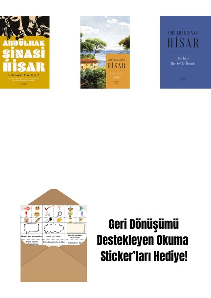Edebiyat Yazıları 2 + Geçmiş Zaman Köşkleri (Kitap Boy) + Aşk Imiş Her Ne Vâr Âlemde (Ciltli) + Okuma Sticker'ları