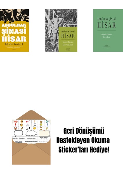 Edebiyat Yazıları 2 + Ahmet Haşim: Şiiri ve Hayatı + Geçmiş Zaman Fıkraları (Ciltli) + Okuma Sticker'ları
