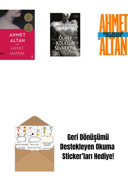 Hayat Hanım + Ölmek Kolaydır Sevmekten + Dört Mevsim Sonbahar/tehlikeli Masallar (Cep Boy) + Okuma Sticker'ları