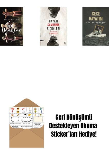 Toplu Oyunlar (Ciltli) + Hayatı Savunma Biçimleri + Gece Hayatım + Okuma Sticker'ları