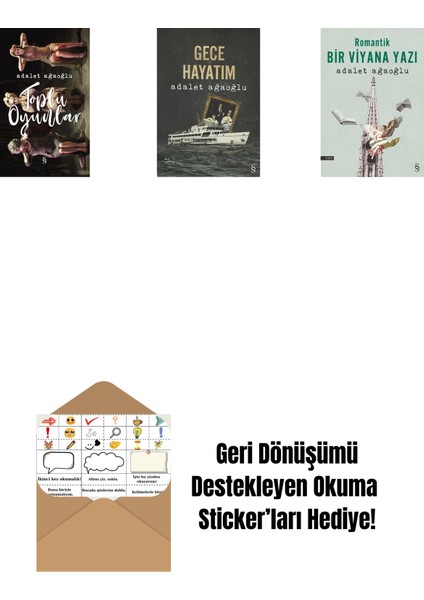 Toplu Oyunlar (Ciltli) + Gece Hayatım + Romantik Bir Viyana Yazı + Okuma Sticker'ları