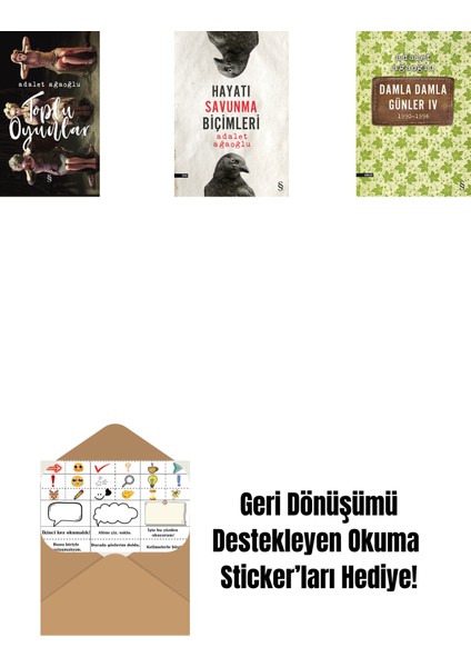Toplu Oyunlar (Ciltli) + Hayatı Savunma Biçimleri + Damla Damla Günler 4 + Okuma Sticker'ları