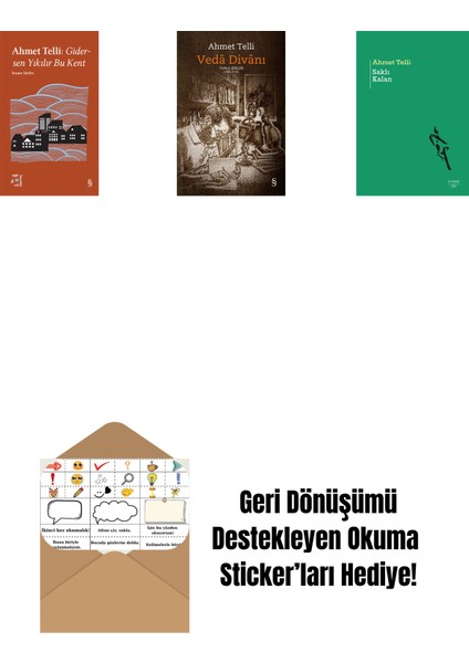 Everest Açıkhava 21 - Gidersen Yıkılır Bu Kent + Vedâ Divânı (Bez Ciltli) + Saklı Kalan + Okuma Sticker'ları