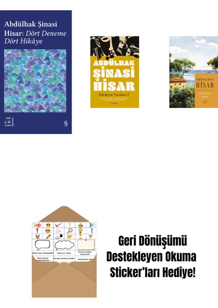 Everest Açıkhava 42 - Dört Deneme Dört Hikâye + Edebiyat Yazıları 2 + Geçmiş Zaman Köşkleri (Kitap Boy) + Okuma Sticker'ları