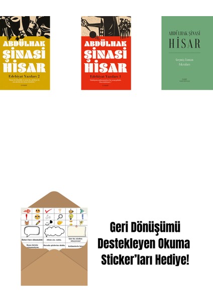 Edebiyat Yazıları 2 + Edebiyat Yazıları - 1 + Geçmiş Zaman Fıkraları (Ciltli) + Okuma Sticker'ları