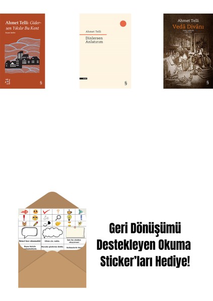 Everest Açıkhava 21 - Gidersen Yıkılır Bu Kent + Dinlersen Anlatırım + Vedâ Divânı (Bez Ciltli) + Okuma Sticker'ları