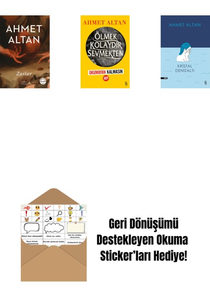 Zarlar + Ölmek Kolaydır Sevmekten (Okumayan Kalmasın) + Kristal Denizaltı + Okuma Sticker'ları