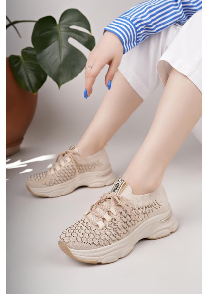 Swell 37100 Bej Triko Kadın Sneakers