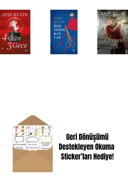 4 Gün 3 Gece + Her Yerde Kan Var (Midi Boy) + Hayal + Okuma Sticker'ları