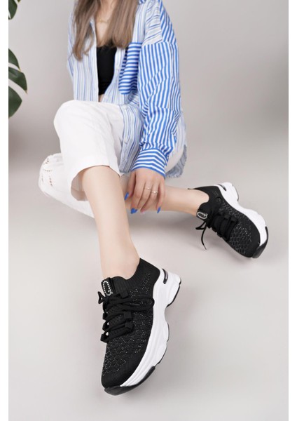 Swell 37100 Siyah Beyaz Triko Kadın Sneakers modelleri