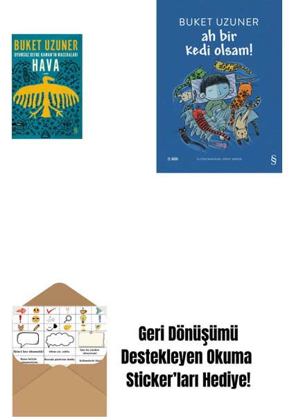 Uyumsuz Defne Kaman'ın Maceraları - Hava + Ah Bir Kedi Olsam! + Okuma Sticker'ları