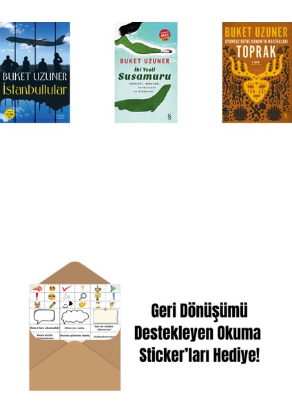 Istanbullular + Iki Yeşil Su Susamuru (Midi Boy) + Uyumsuz Defne Kaman'ın Maceraları - Toprak + Okuma Sticker'ları