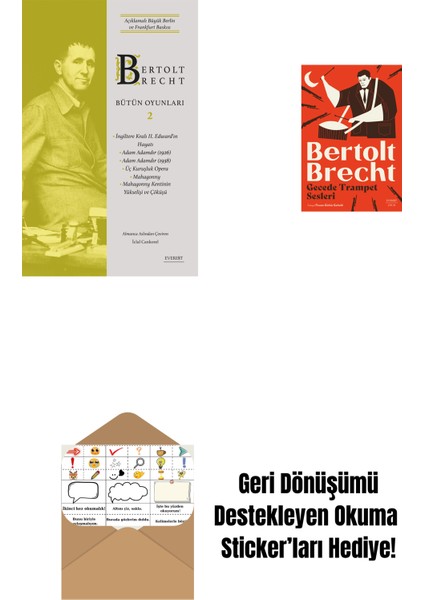 Bertolt Brecht - Bütün Oyunları 2 + Gecede Trampet Sesleri + Okuma Sticker'ları
