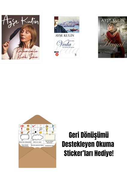Kalemimle Kırk Sene (Ciltli) + Veda (Midi Boy) + Hayal + Okuma Sticker'ları