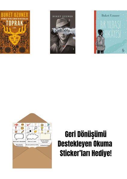 Uyumsuz Defne Kaman'ın Maceraları - Toprak + Gelibolu (Ciltli) + Bir Yılbaşı Hikâyesi + Okuma Sticker'ları