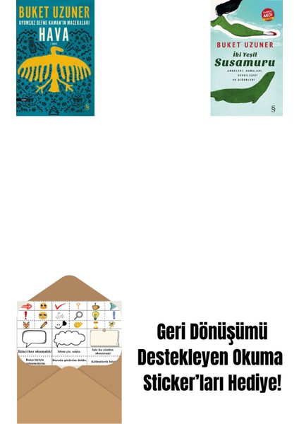 Uyumsuz Defne Kaman'ın Maceraları - Hava + Iki Yeşil Su Susamuru (Midi Boy) + Okuma Sticker'ları