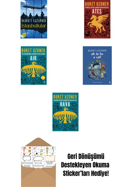 Buket Uzuner 5 Kitap Set + Okuma Sticker'ları
