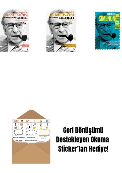 Kaçak + Ormandaki Deli + Georges Simenon Türkiye'de + Okuma Sticker'ları