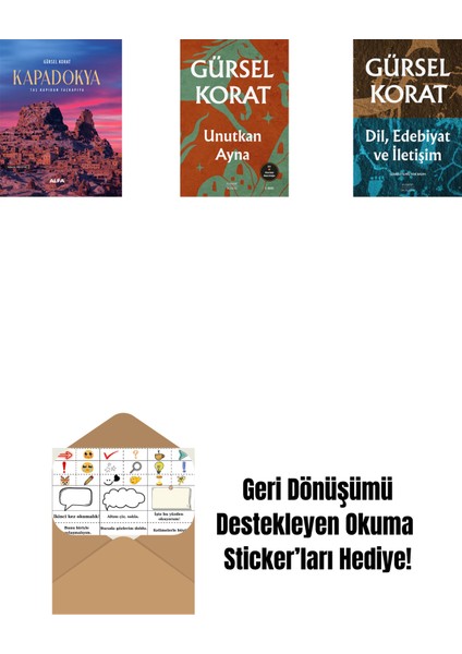 Kapadokya (Ciltli) + Unutkan Ayna + Dil, Edebiyat ve Iletişim + Okuma Sticker'ları