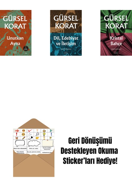 Unutkan Ayna + Dil, Edebiyat ve Iletişim + Kristal Bahçe + Okuma Sticker'ları