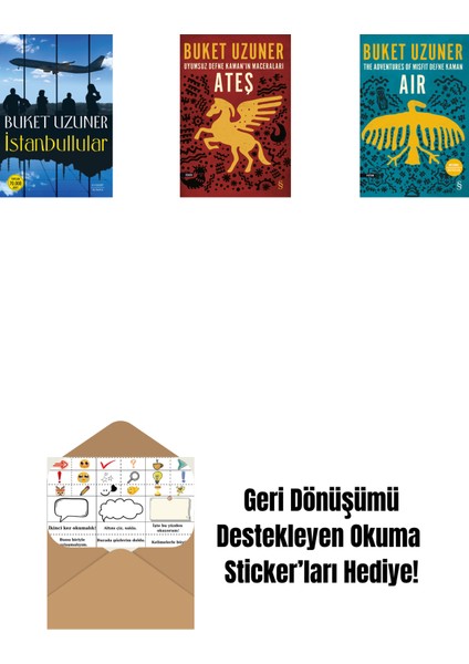 Istanbullular + Uyumsuz Defne Kaman'ın Maceraları - Ateş + Air - The Adventures Of Misfit Defne Kaman + Okuma Sticker'ları