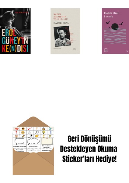 Erol Güney’in Ke(N)Disi + Nazım Hikmet'in Yolculuğu (Ciltli) + Everest Açıkhava 31 - Lavinia + Okuma Sticker'ları