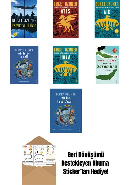 Buket Uzuner 7 Kitap Set + Okuma Sticker'ları