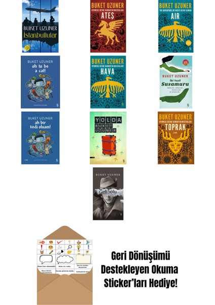 Buket Uzuner 10 Kitap Set + Okuma Sticker'ları