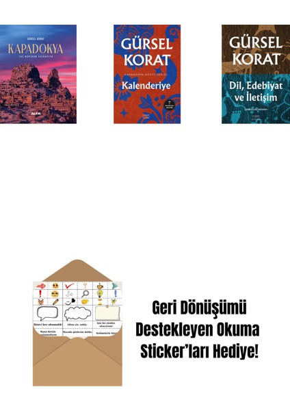 Kapadokya (Ciltli) + Kalenderiye + Dil, Edebiyat ve Iletişim + Okuma Sticker'ları