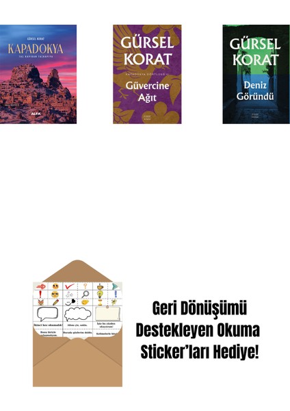 Kapadokya (Ciltli) + Güvercine Ağıt + Deniz Göründü + Okuma Sticker'ları