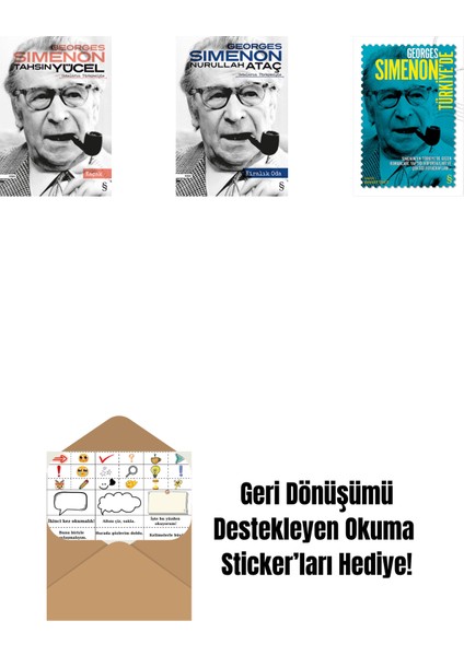 Kaçak + Kiralık Oda + Georges Simenon Türkiye'de + Okuma Sticker'ları
