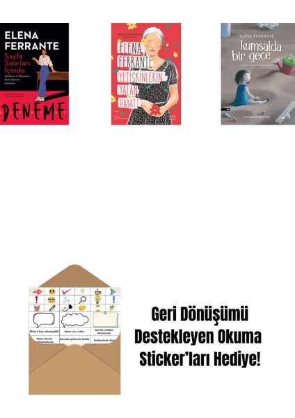 Sayfa Sınırları Içinde + Yetişkinlerin Yalan Hayatı + Kumsalda Bir Gece + Okuma Sticker'ları