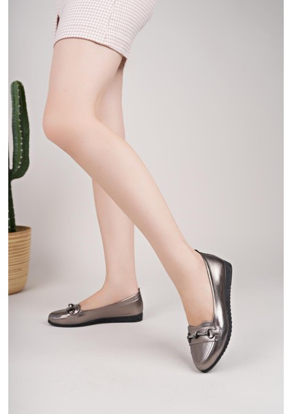 Nesil Shoes Mhd 66 Platin Taşlı Günlük Kadın Babet fiyatları