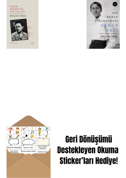 Nazım Hikmet’in Yolculuğu + Bir Roman Kahramanı Orhan Veli (Ciltli) + Okuma Sticker'ları