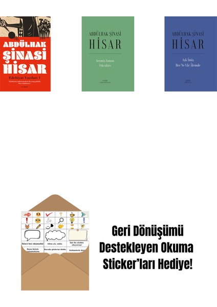 Edebiyat Yazıları - 1 + Geçmiş Zaman Fıkraları (Ciltli) + Aşk Imiş Her Ne Vâr Âlemde (Ciltli) + Okuma Sticker'ları