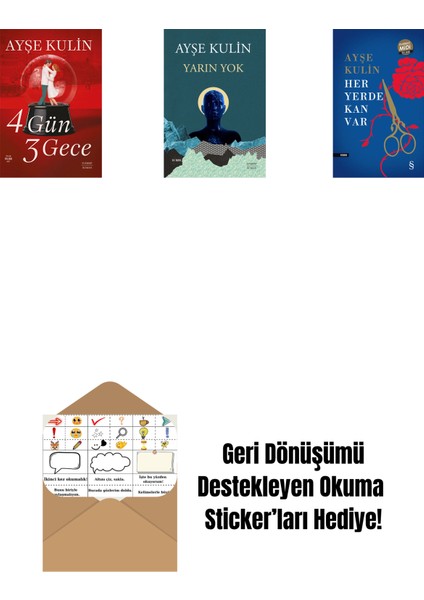 4 Gün 3 Gece + Yarın Yok + Her Yerde Kan Var (Midi Boy) + Okuma Sticker'ları