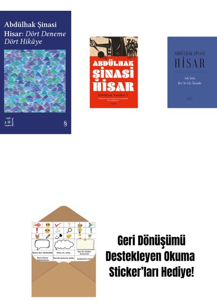 Everest Açıkhava 42 - Dört Deneme Dört Hikâye + Edebiyat Yazıları - 1 + Aşk Imiş Her Ne Vâr Âlemde (Ciltli) + Okuma Sticker'ları