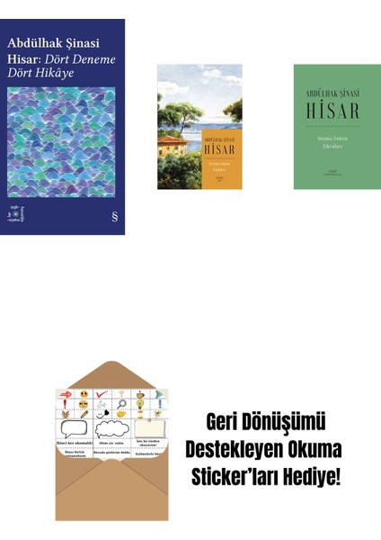 Everest Açıkhava 42 - Dört Deneme Dört Hikâye + Geçmiş Zaman Köşkleri (Kitap Boy) + Geçmiş Zaman Fıkraları (Ciltli) + Okuma Sticker'ları