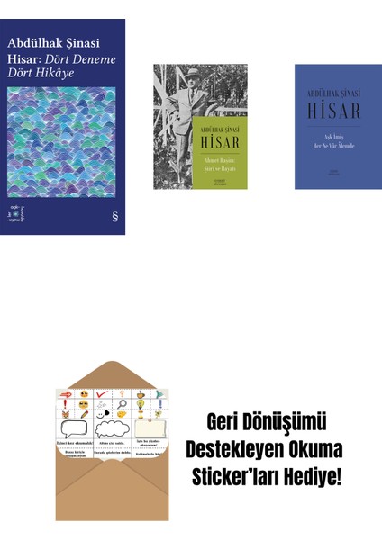Everest Açıkhava 42 - Dört Deneme Dört Hikâye + Ahmet Haşim: Şiiri ve Hayatı + Aşk Imiş Her Ne Vâr Âlemde (Ciltli) + Okuma Sticker'ları