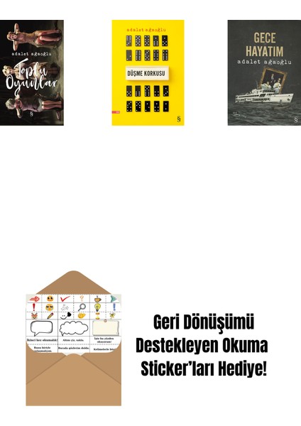 Toplu Oyunlar (Ciltli) + Düşme Korkusu + Gece Hayatım + Okuma Sticker'ları