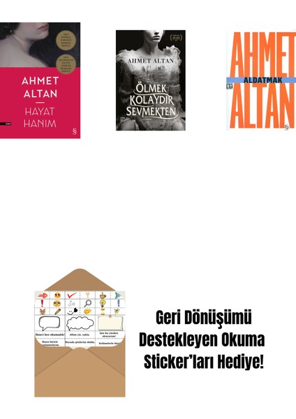 Hayat Hanım + Ölmek Kolaydır Sevmekten + Aldatmak - Yalnızlığın Özel Tarihi (Cep Boy) + Okuma Sticker'ları