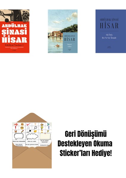 Edebiyat Yazıları - 1 + Boğaziçi Yalıları (Kitap Boy) + Aşk Imiş Her Ne Vâr Âlemde (Ciltli) + Okuma Sticker'ları