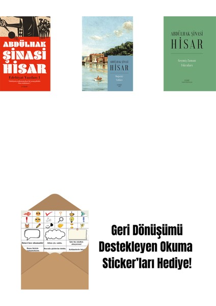 Edebiyat Yazıları - 1 + Boğaziçi Yalıları (Kitap Boy) + Geçmiş Zaman Fıkraları (Ciltli) + Okuma Sticker'ları