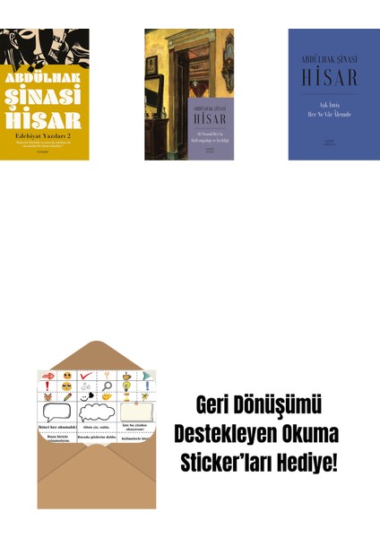 Edebiyat Yazıları 2 + Ali Nizami Bey’in Alafrangalığı ve Şeyhliği (Kitap Boy) + Aşk Imiş Her Ne Vâr Âlemde (Ciltli) + Okuma Sticker'ları