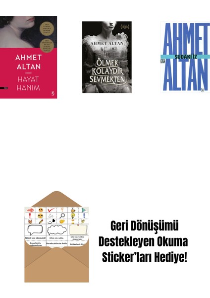 Hayat Hanım + Ölmek Kolaydır Sevmekten + Sudaki Iz (Cep Boy) + Okuma Sticker'ları