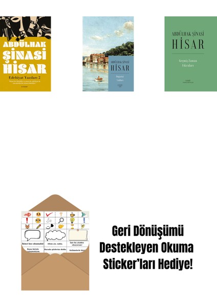 Edebiyat Yazıları 2 + Boğaziçi Yalıları (Kitap Boy) + Geçmiş Zaman Fıkraları (Ciltli) + Okuma Sticker'ları