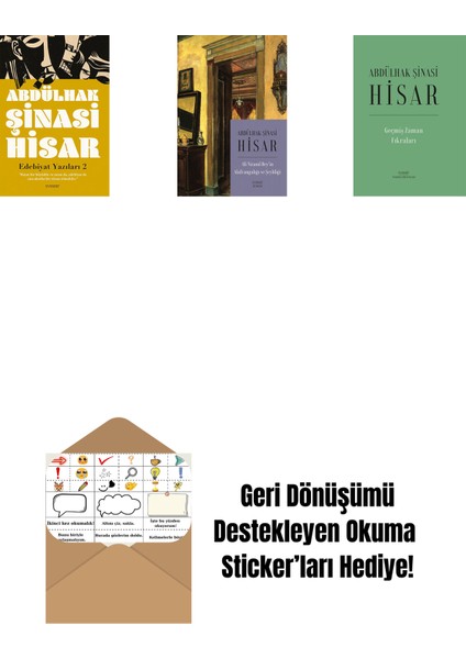Edebiyat Yazıları 2 + Ali Nizami Bey’in Alafrangalığı ve Şeyhliği (Kitap Boy) + Geçmiş Zaman Fıkraları (Ciltli) + Okuma Sticker'ları